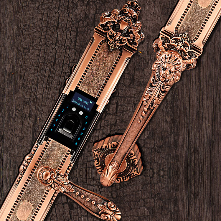 中式大(dà)拉手别墅指紋防盜門(mén)鎖