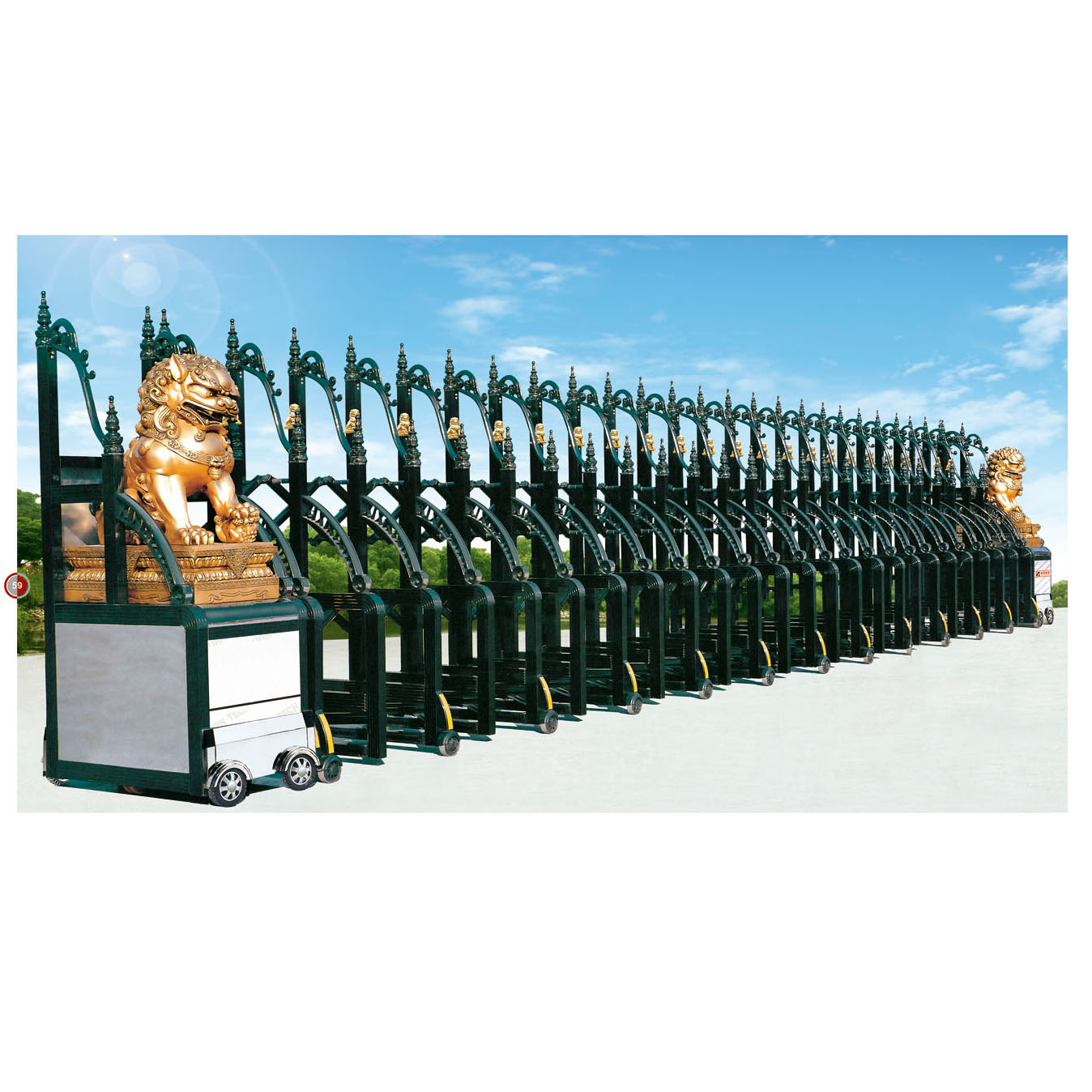 古典神韻 高(gāo)檔不(bù)鏽鋼鋁合金(jīn)電(diàn)動伸縮門(mén)